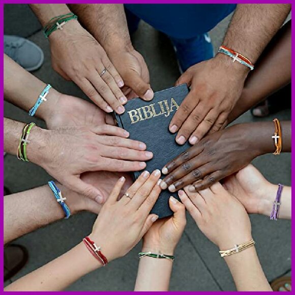 30 Pcs Adjustable Nylon Cross Bracelets, Handmade Friendship Gifts for Women Men - Picture 7 of 8